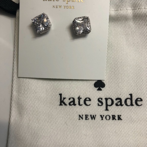 NEW Kate Spade Save the Date Princess cut studs - Picture 4 of 5